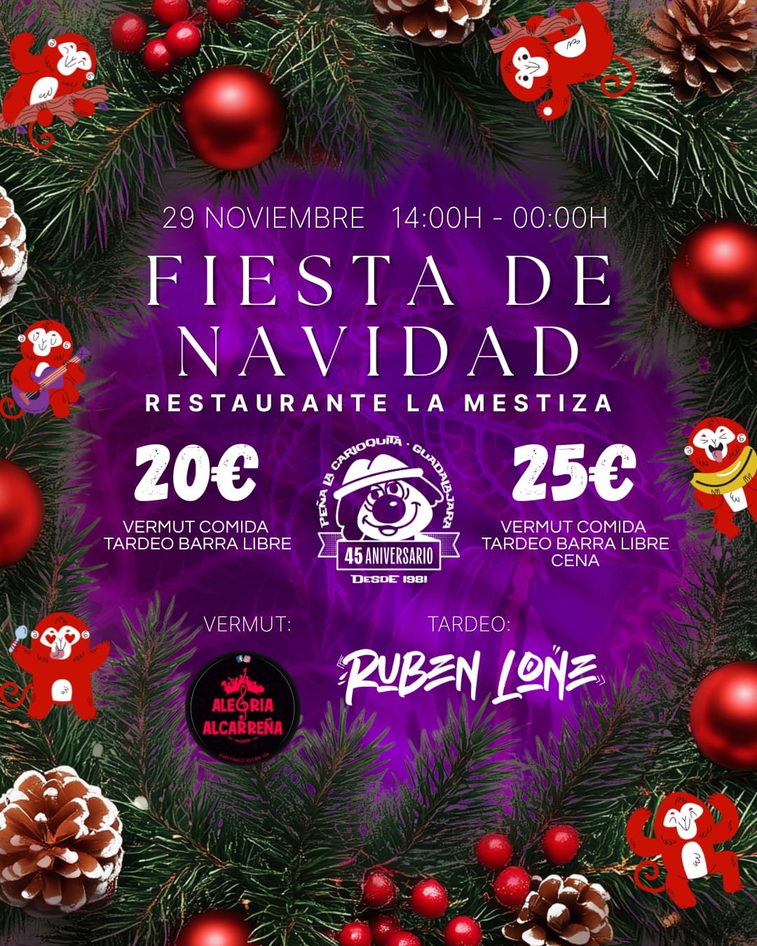 FIESTA NAVIDAD INFANTIL – Comida + tardeo 10€